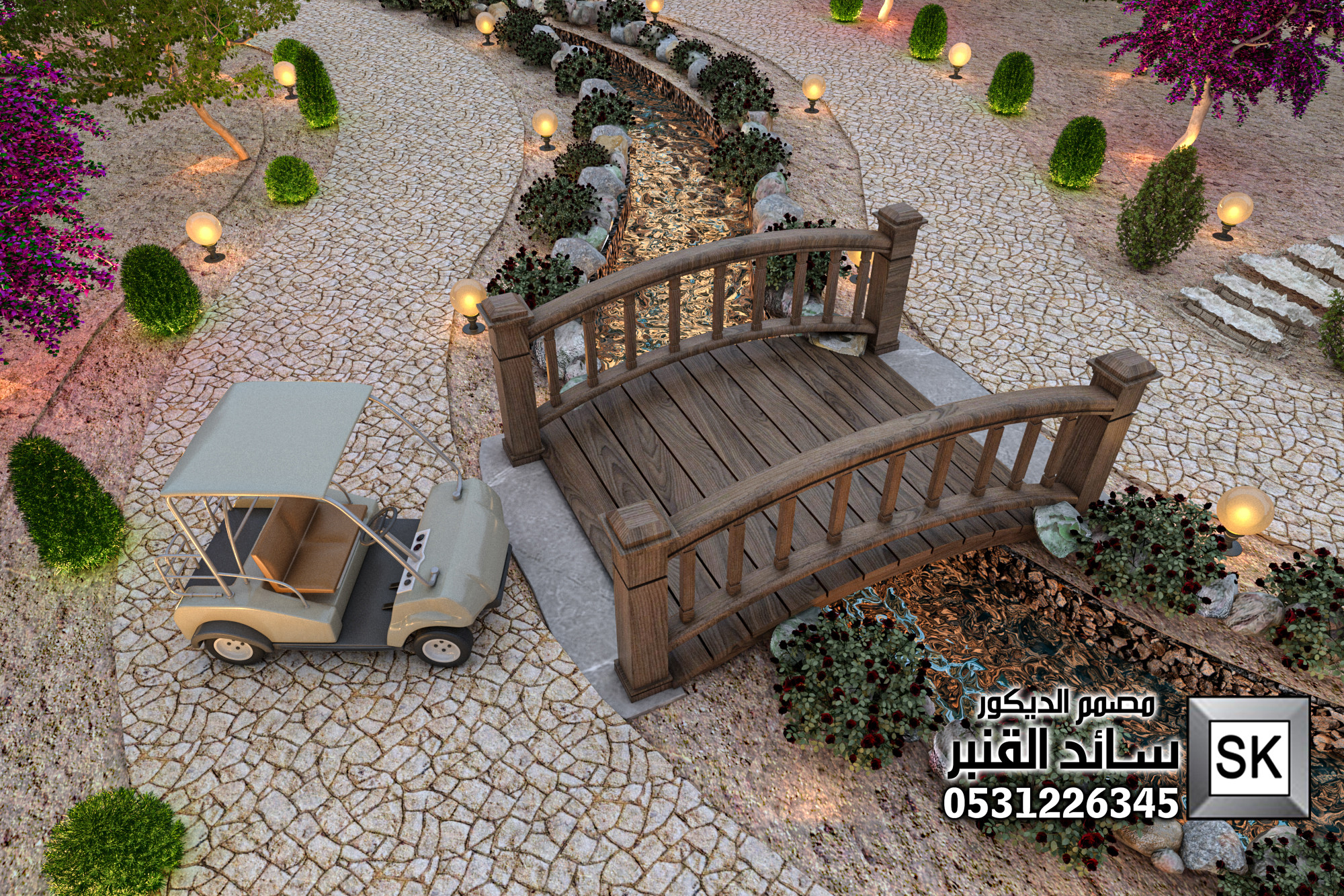 تصميم و تشطيب لاندسكيب مزرعة في الطائف 0531226345