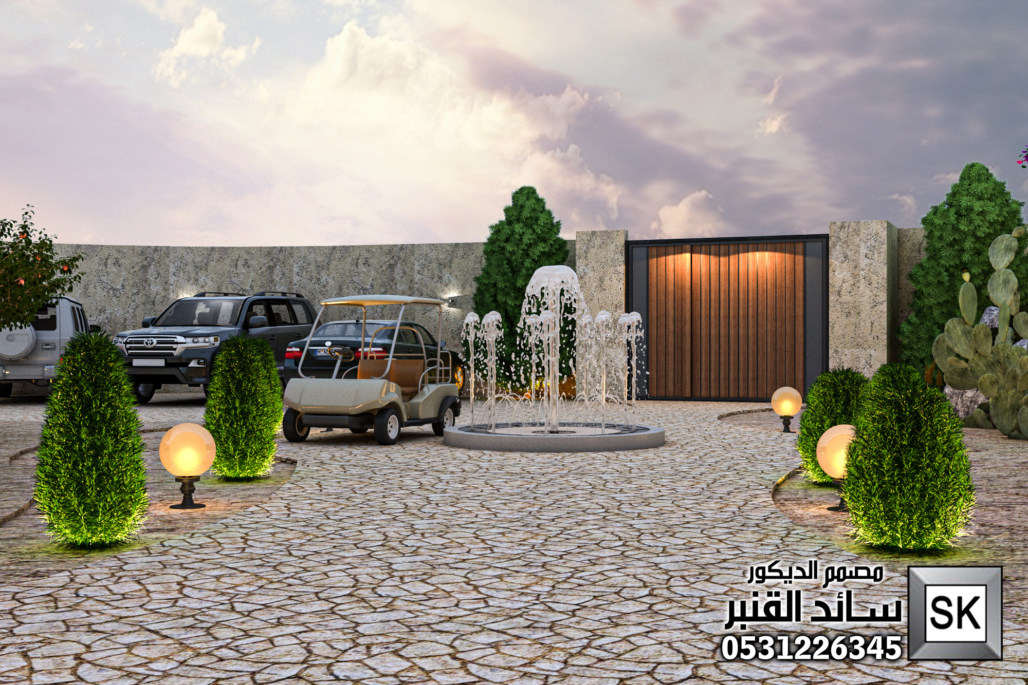 تصميم و تشطيب لاندسكيب مزرعة في الطائف 0531226345
