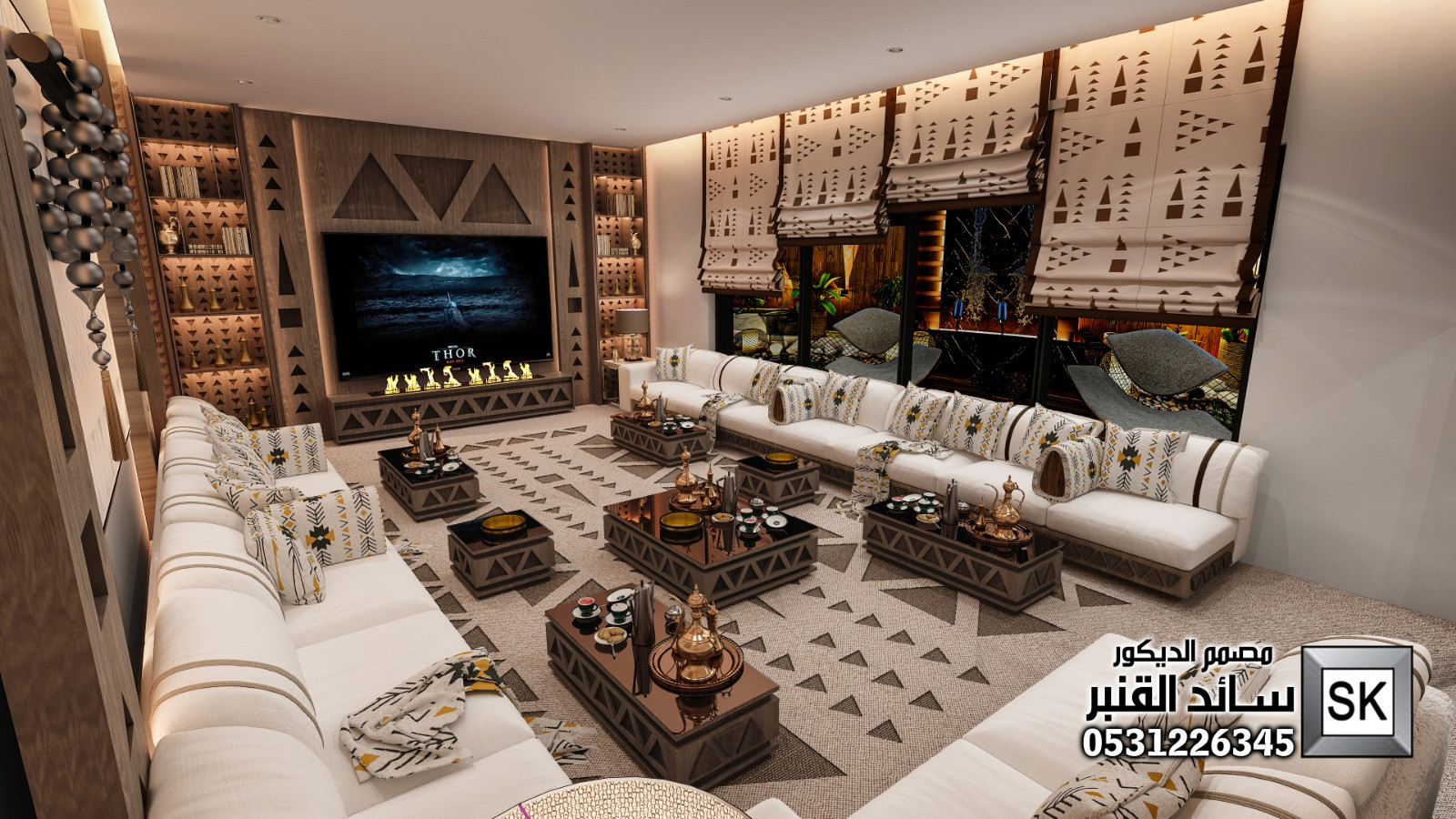 تصميم و تشطيب مجالس نجدية فخمة في الرياض 0531226345