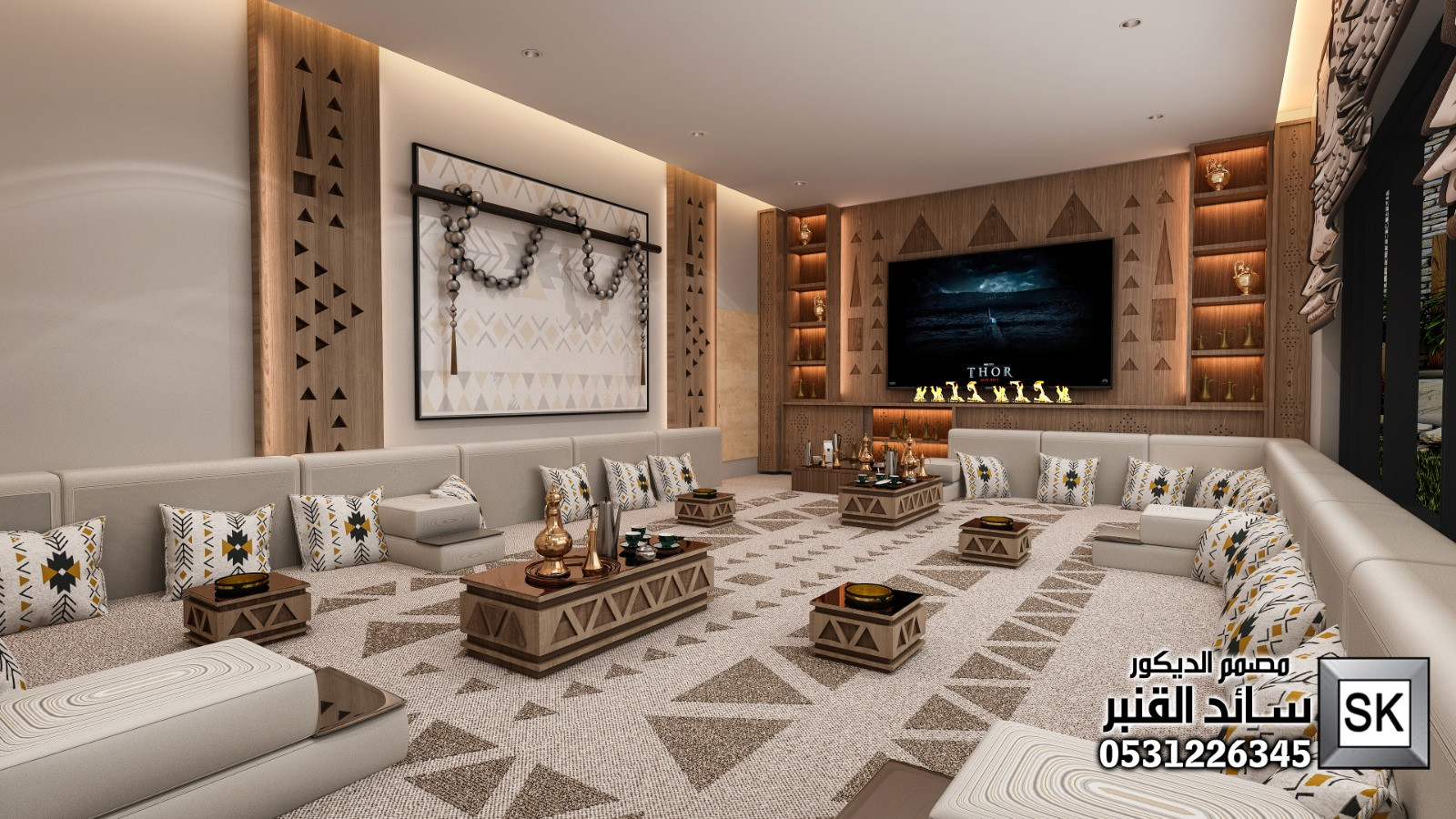 تصميم و تشطيب مجالس نجدية فخمة في الرياض 0531226345