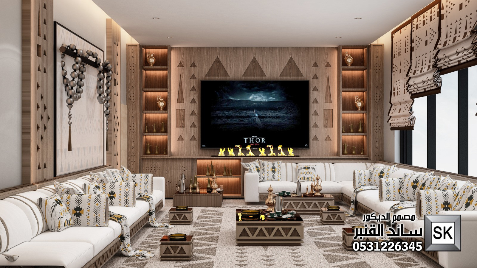 تصميم و تشطيب مجالس نجدية فخمة في الرياض 0531226345