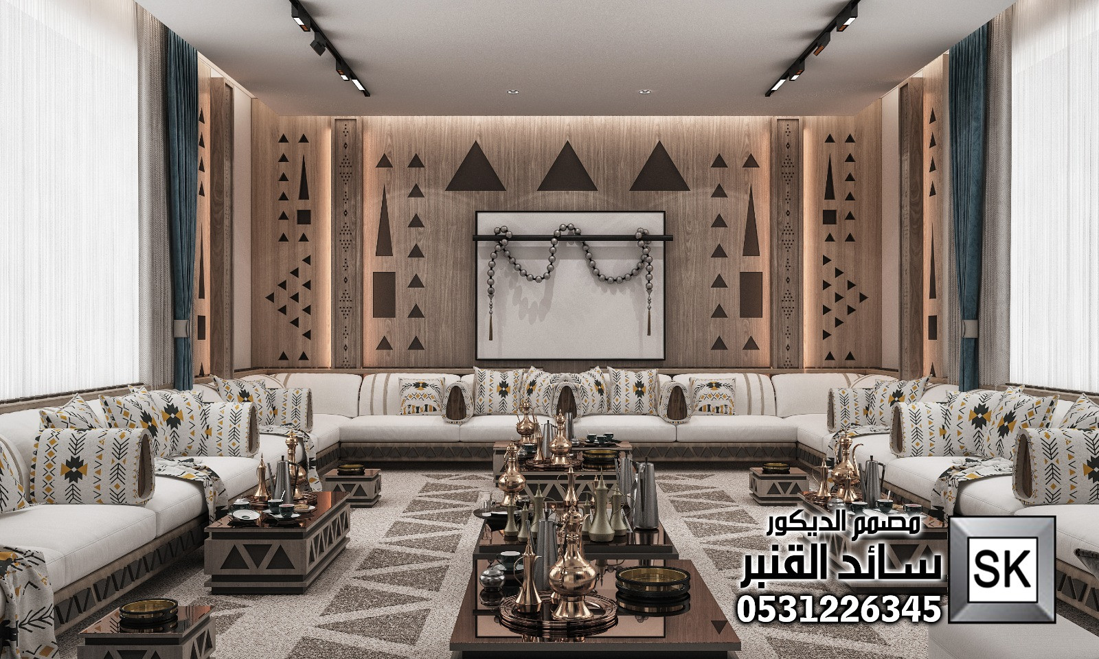 تصميم و تشطيب مجالس نجدية فخمة في الرياض 0531226345