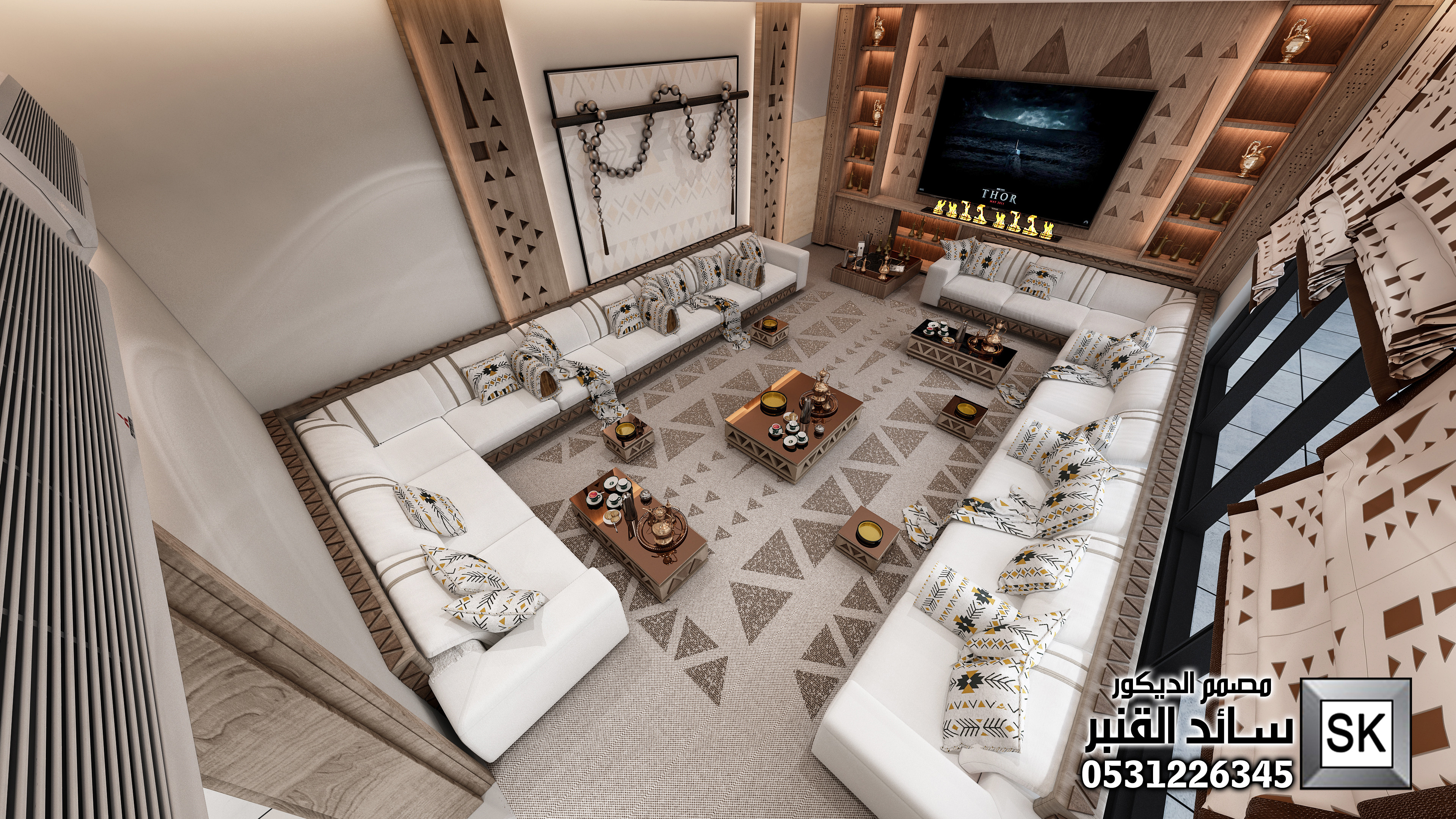 تصميم ديكور داخلي مجلس رجال نجدي في الاحساء 0531226345