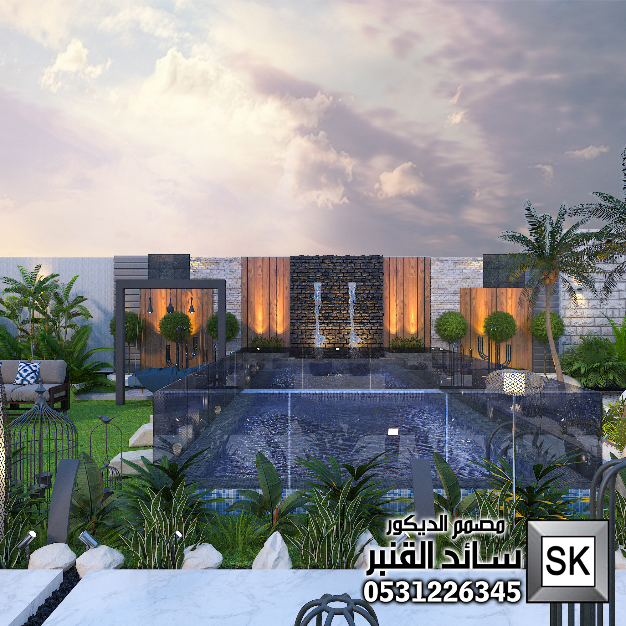 تصميم لاندسكيب و خيمة فخمة في الرياض 0531226345