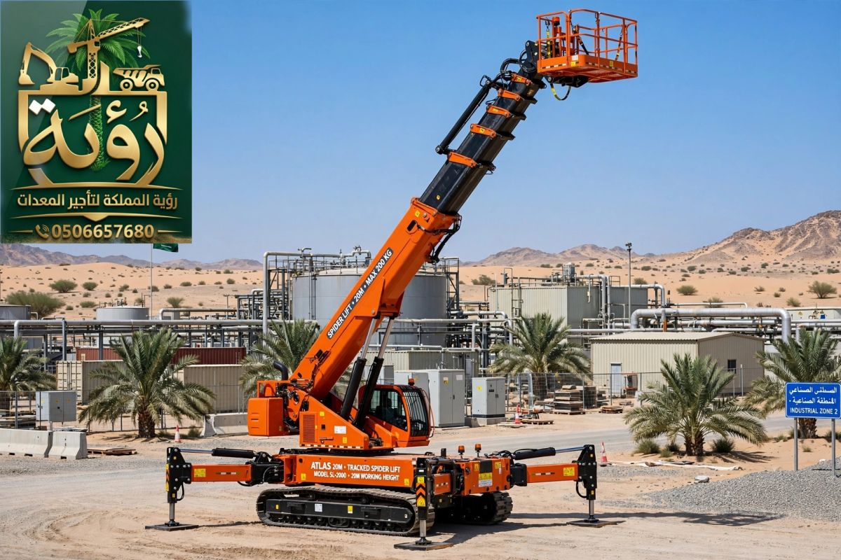 🏗️ سبايدر لفت 20م للإيجار في الهفوف والمبرز | منصة عنكبوتية | Spider Lift