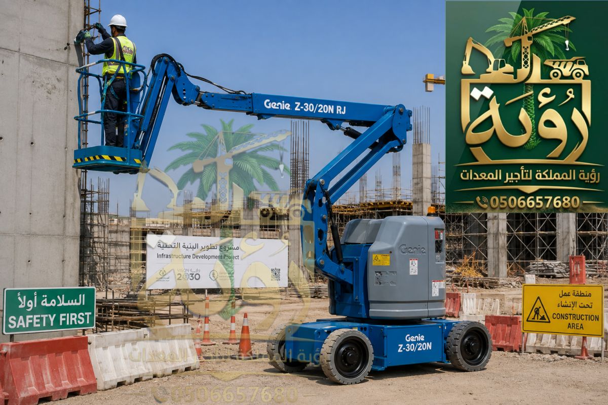 مان لفت 6م للإيجار في العارضة والريث | منصة رفع الأشخاص | Man Lift / Boom Lift