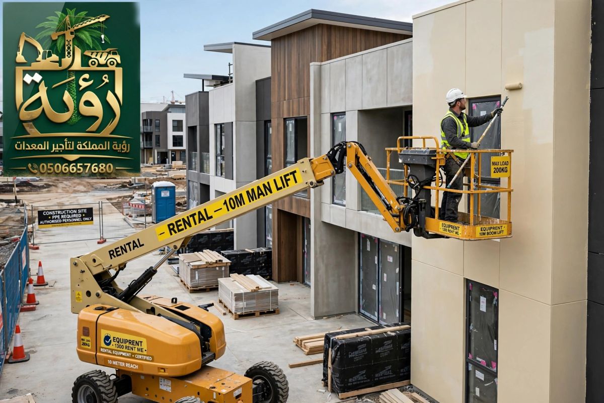 مان لفت 10م للإيجار في صبيا وأبو عريش | بوم لفت | Man Lift / Boom Lift