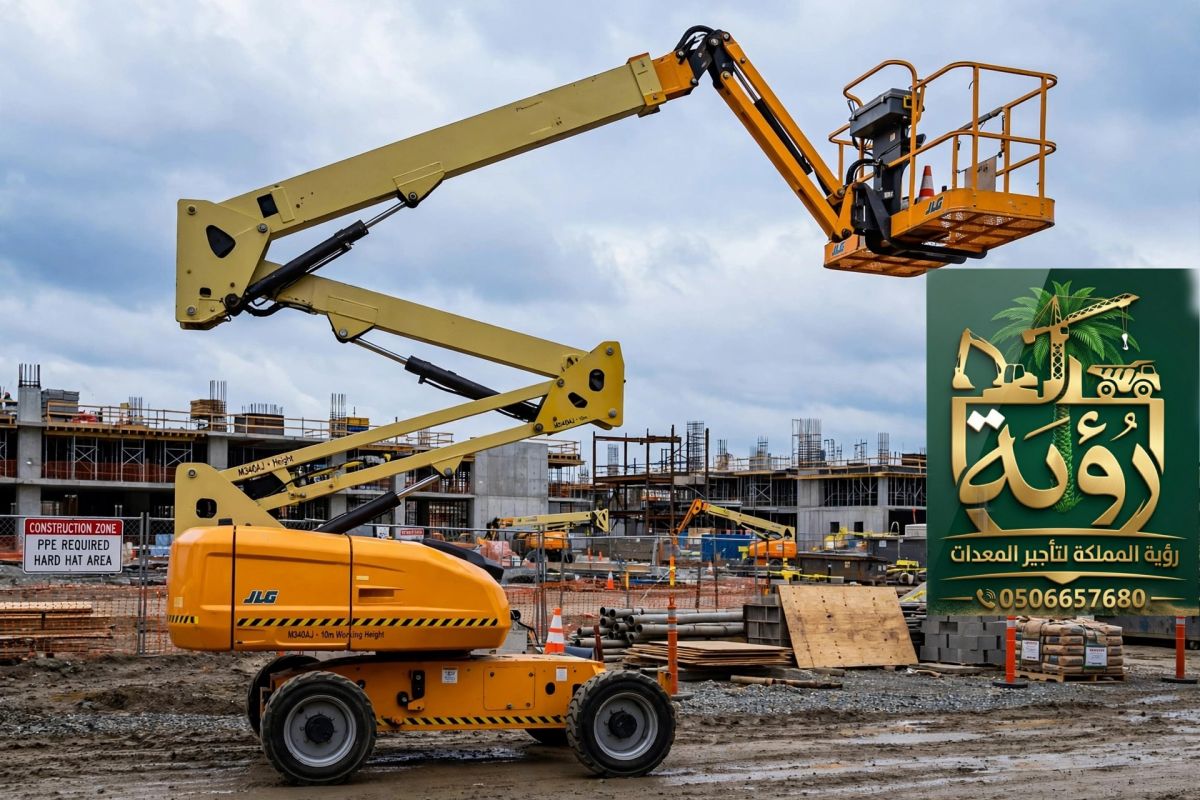 مان لفت 10م للإيجار في صبيا وأبو عريش | بوم لفت | Man Lift / Boom Lift
